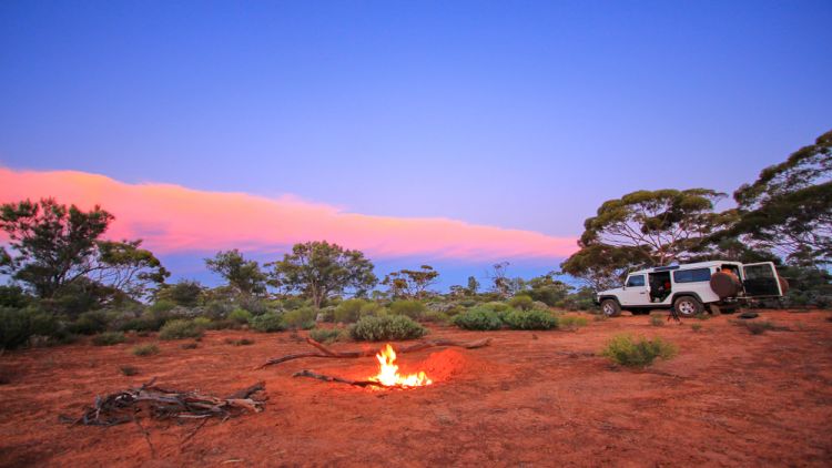 Beautiful scene of off road 4WD camping